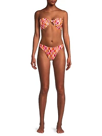 Sunset Tile Printed Bandeau Bikini Top