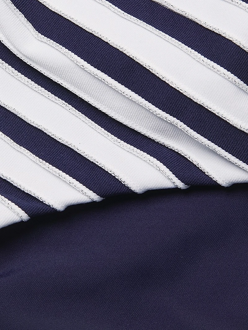 Nautical Striped Bandeau One-Piece Swimsuit