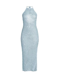 Sequined Mesh Halterneck Dress
