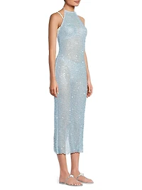 Sequined Mesh Halterneck Dress