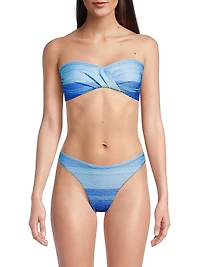 Sunset Stripe Twist Bandeau Bikini Top