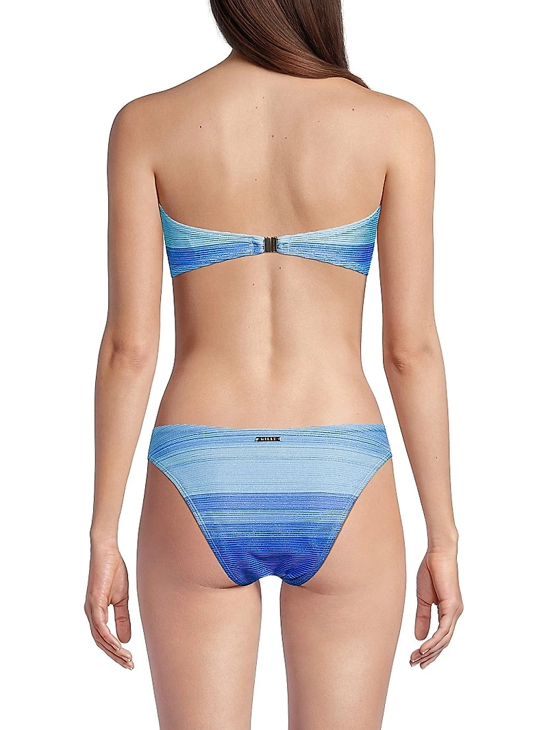 Sunset Stripe Twist Bandeau Bikini Top