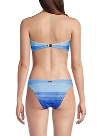 Sunset Stripe Twist Bandeau Bikini Top