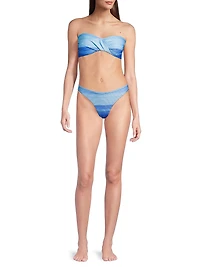 Sunset Stripe Twist Bandeau Bikini Top