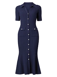 Tulip Chunky Rib-Knit Midi-Dress