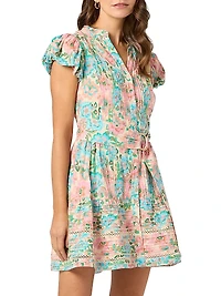 Cecelia Floral Belted Mini Shirtdress