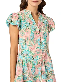 Cecelia Floral Belted Mini Shirtdress