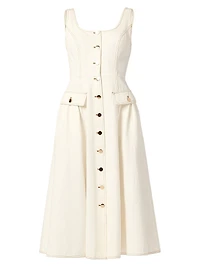 Belle Button-Front Midi-Dress