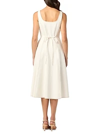 Belle Button-Front Midi-Dress