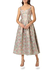 Ophelia Brocade Midi-Dress
