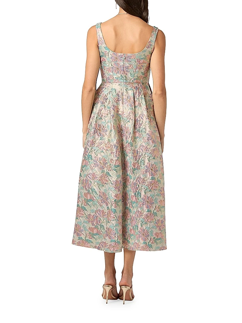 Ophelia Brocade Midi-Dress