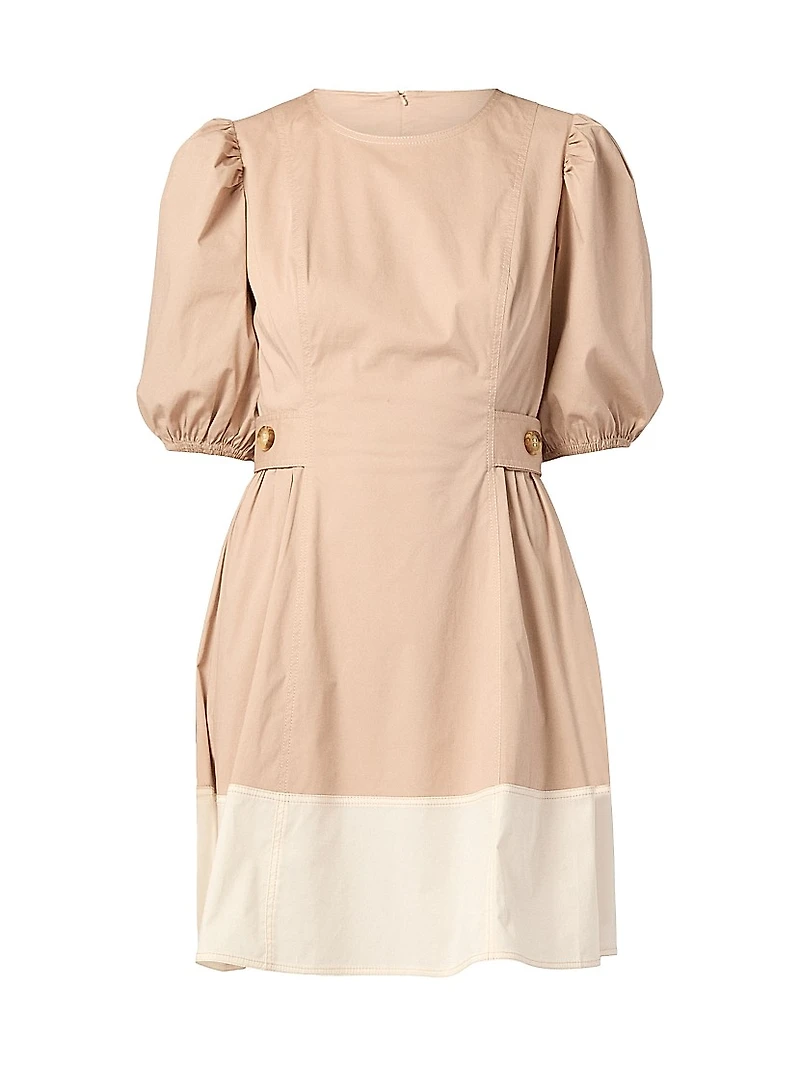 Royce Puff-Sleeve Cotton Minidress