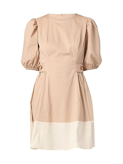 Royce Puff-Sleeve Cotton Minidress