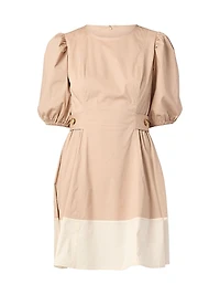 Royce Puff-Sleeve Cotton Minidress