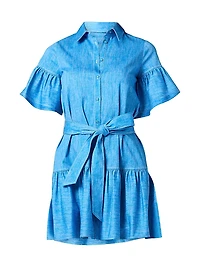 Lima Ruffle-Trim Mini-Shirtdress