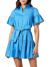 Lima Ruffle-Trim Mini-Shirtdress
