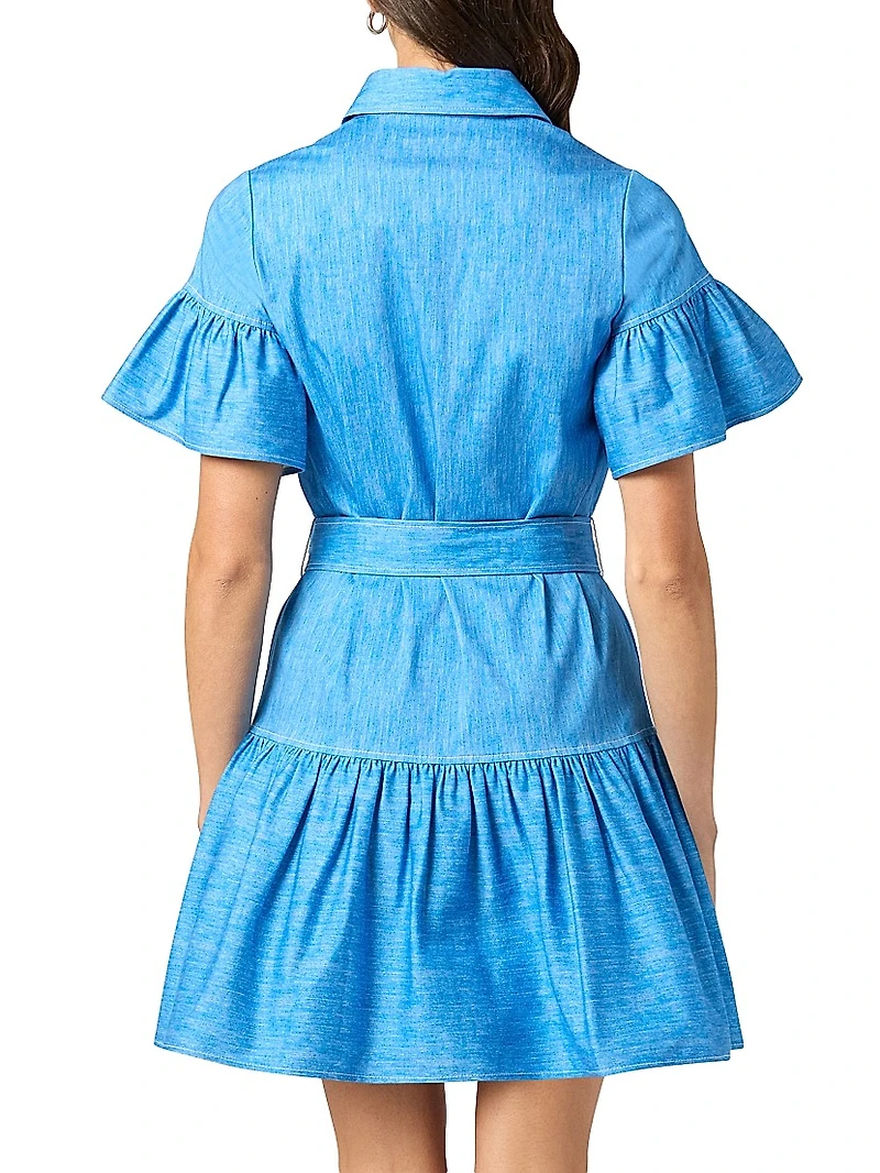 Lima Ruffle-Trim Mini-Shirtdress