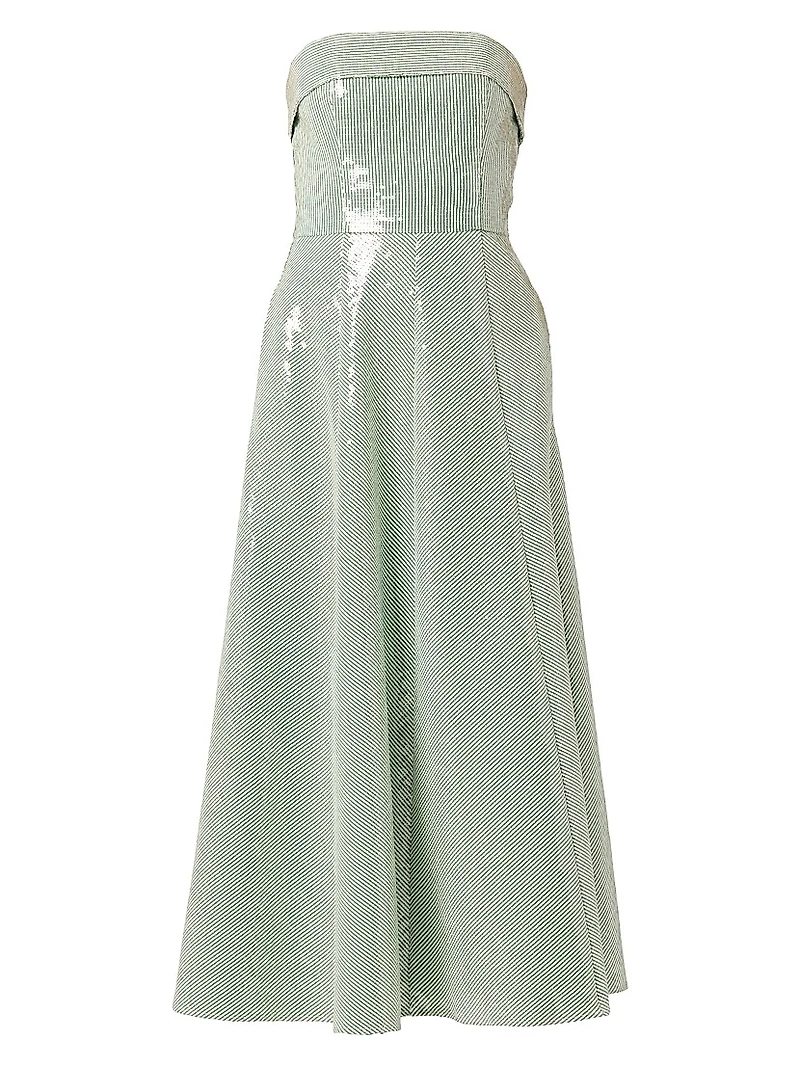 Kiara Sequined Bandeau A-Line Midi-Dress