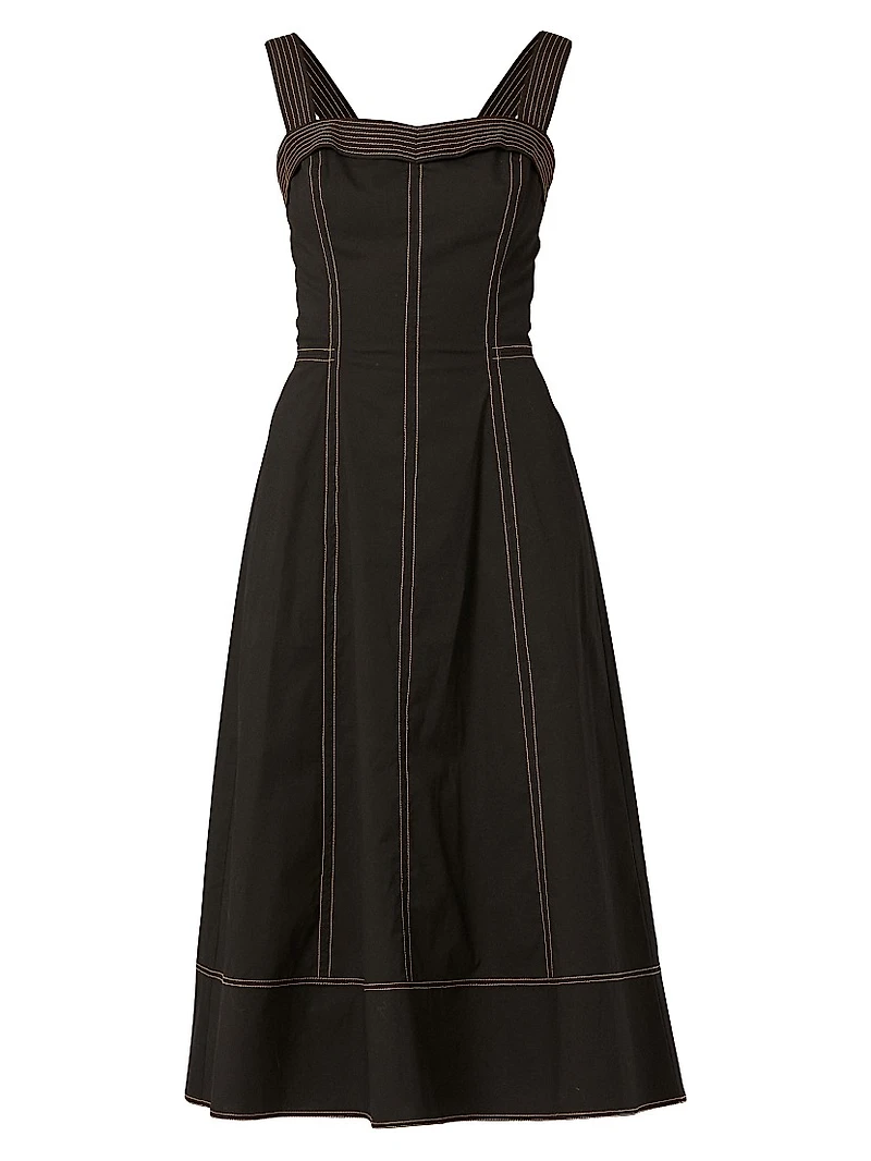 Maxwell Stretch-Cotton Sleeveless Midi-Dress