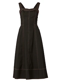 Maxwell Stretch-Cotton Sleeveless Midi-Dress