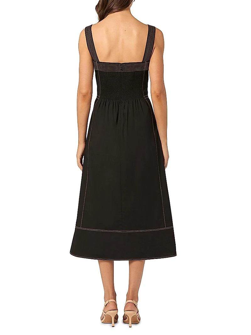 Maxwell Stretch-Cotton Sleeveless Midi-Dress
