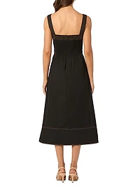 Maxwell Stretch-Cotton Sleeveless Midi-Dress