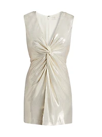 Gisela Metallic Silk-Blend Minidress