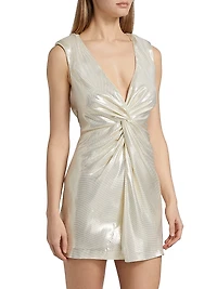 Gisela Metallic Silk-Blend Minidress