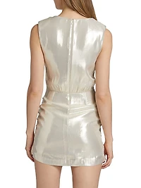 Gisela Metallic Silk-Blend Minidress