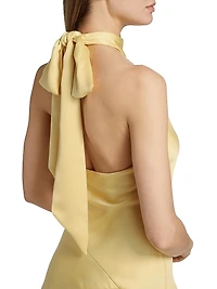 Nari Satin Halter Minidress