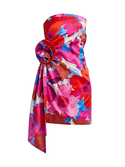 Kit Stretch-Silk Floral Minidress