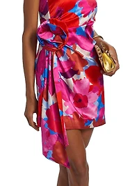 Kit Stretch-Silk Floral Minidress