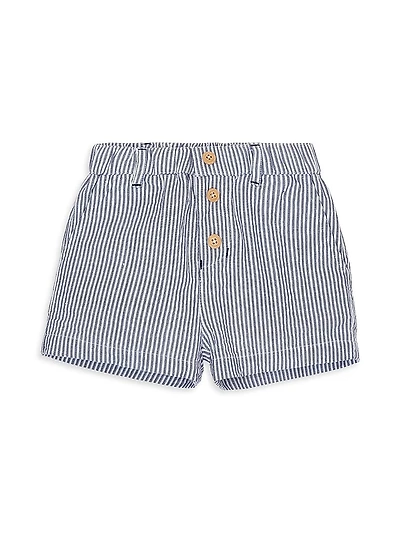 Little Girl's & Chambray Cotton Magnetic Chino Shorts