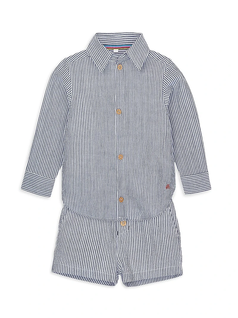 Little Boy's & Chambray Cotton Magnetic Chino Shorts