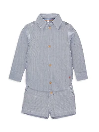Little Boy's & Chambray Cotton Magnetic Chino Shorts