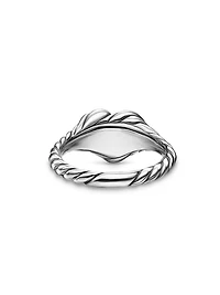 Sculpted Cable Heart Pinky Ring Sterling Silver, 9MM