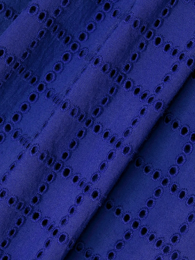 The Lindsay Eyelet Check Cotton Minidress