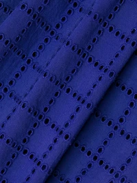 The Lindsay Eyelet Check Cotton Minidress