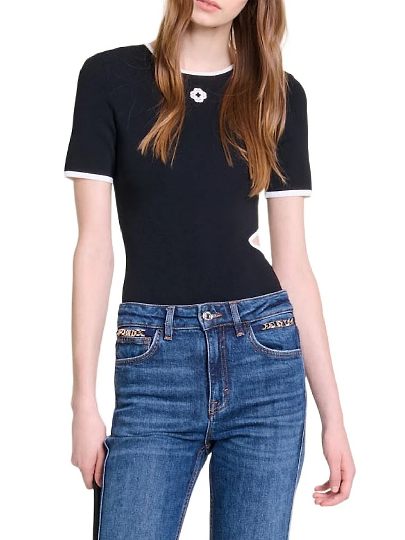 Openwork Knit Bodysuit