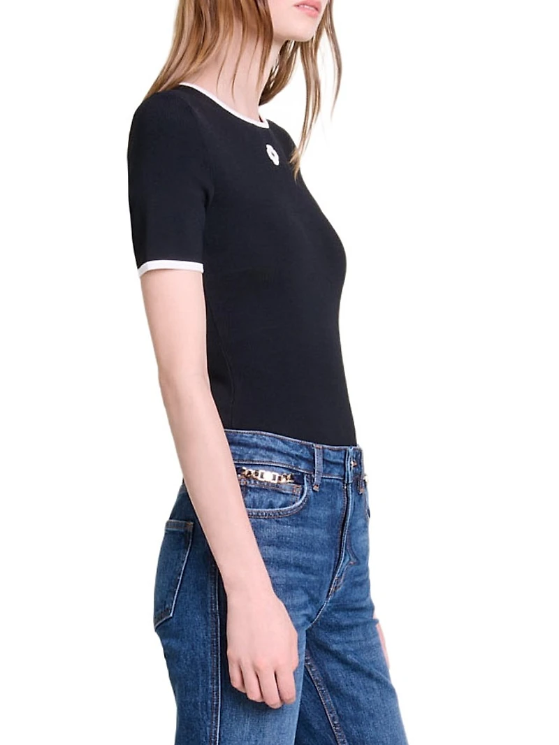 Openwork Knit Bodysuit