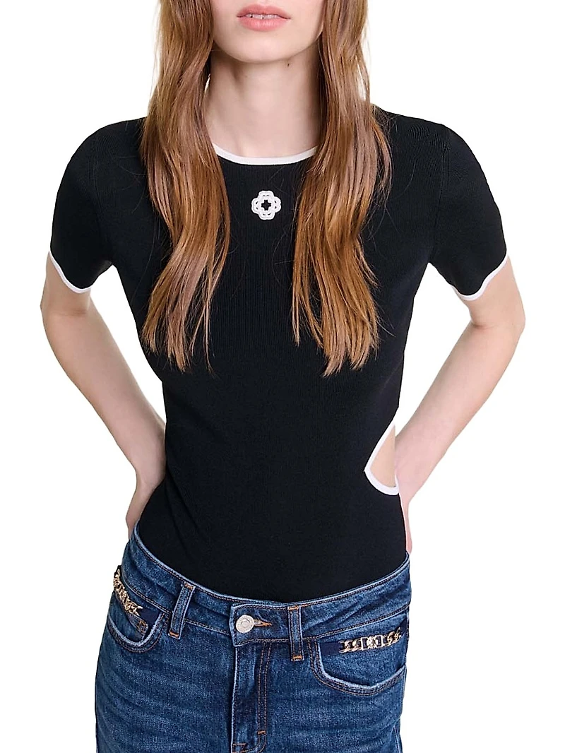 Openwork Knit Bodysuit