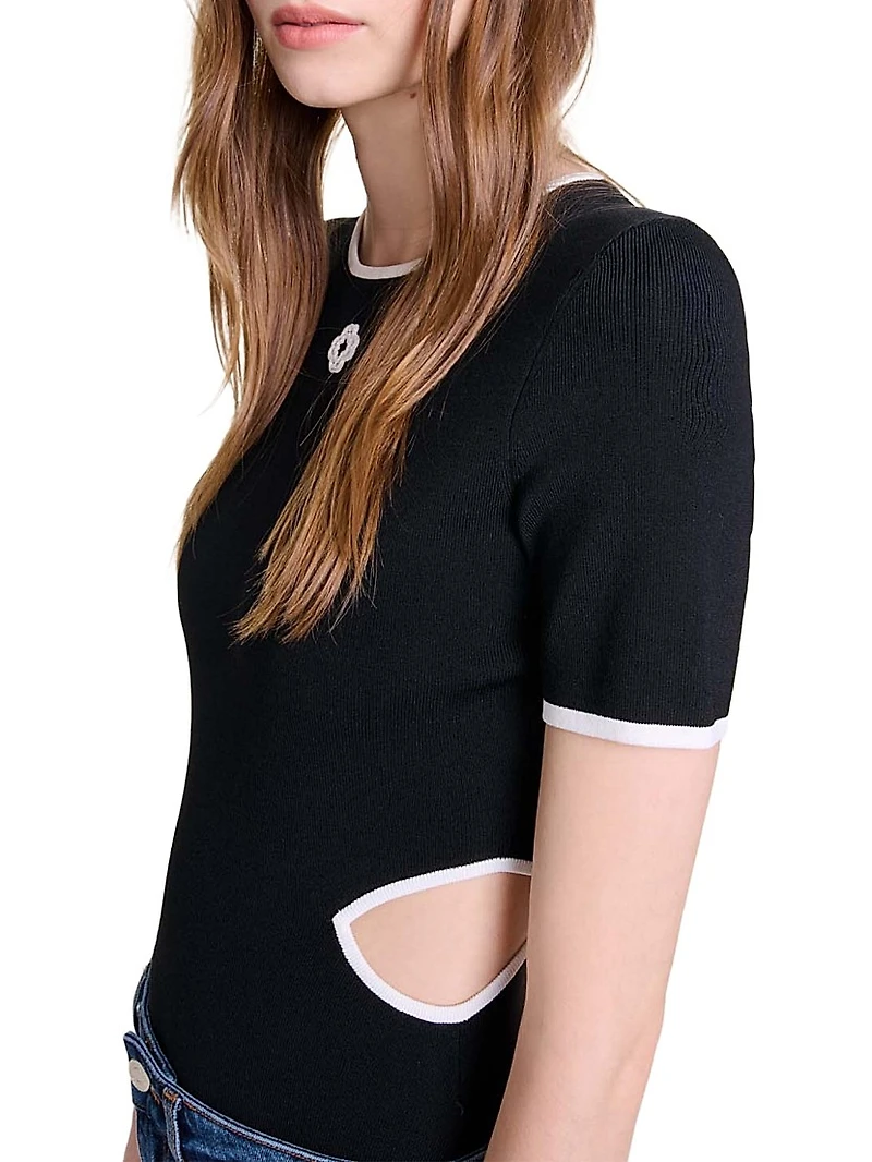 Openwork Knit Bodysuit