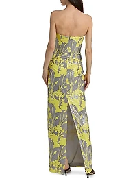 Frasia Rhinestone & Sequin Floral Gown