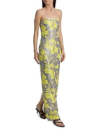 Frasia Rhinestone & Sequin Floral Gown