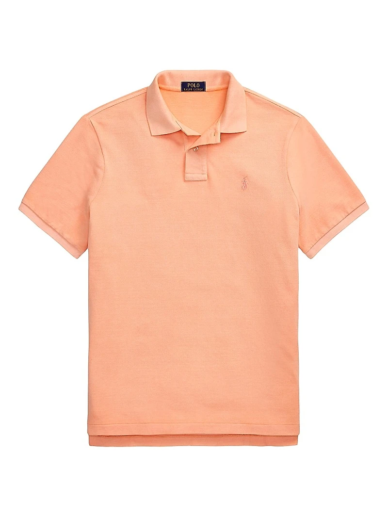 Classic-Fit Mineral-Dyed Mesh Polo Shirt