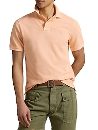 Classic-Fit Mineral-Dyed Mesh Polo Shirt