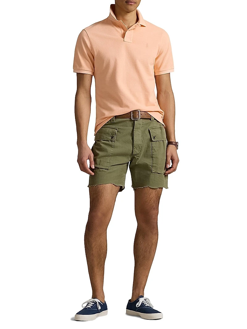 Classic-Fit Mineral-Dyed Mesh Polo Shirt