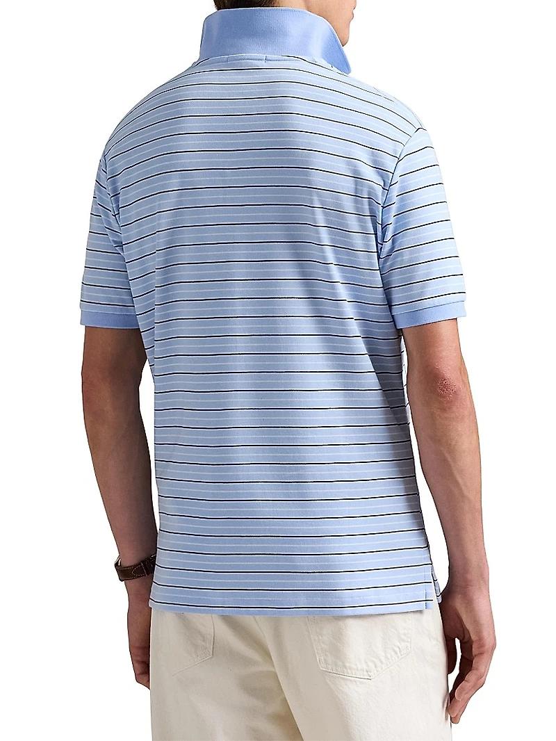 Classic-Fit Striped Soft Cotton Polo Shirt