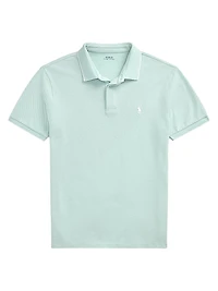 Custom-Slim-Fit Stretch Oxford Mesh Polo Shirt