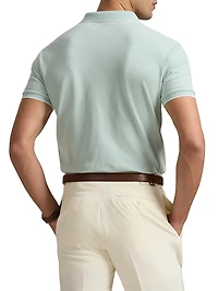 Custom-Slim-Fit Stretch Oxford Mesh Polo Shirt